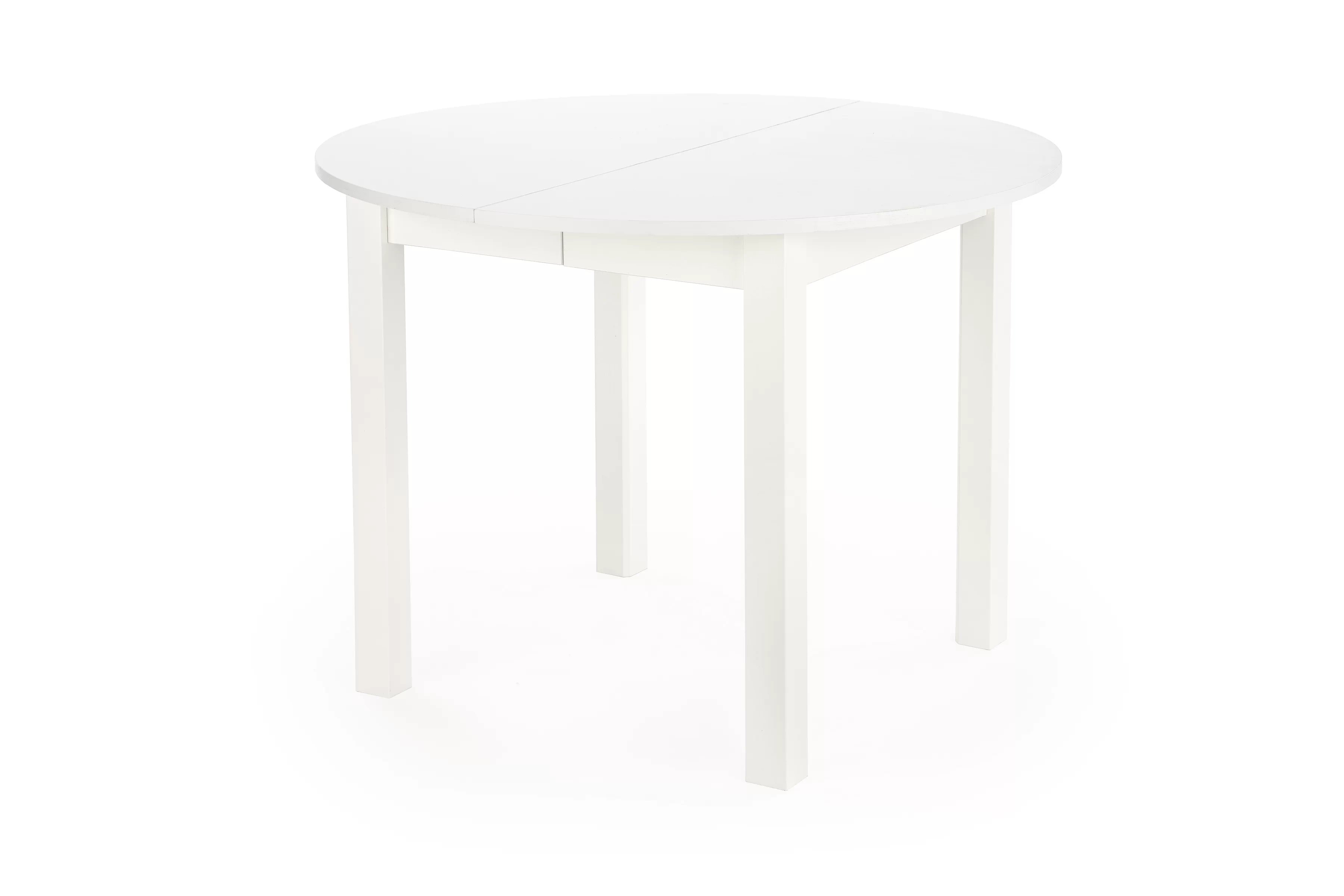 Okrúhly rozkladací stôl Neryt 102-142x102 cm - biely Stôl rozkladany Neryt 102-142x102 cm okrúhly- Biely