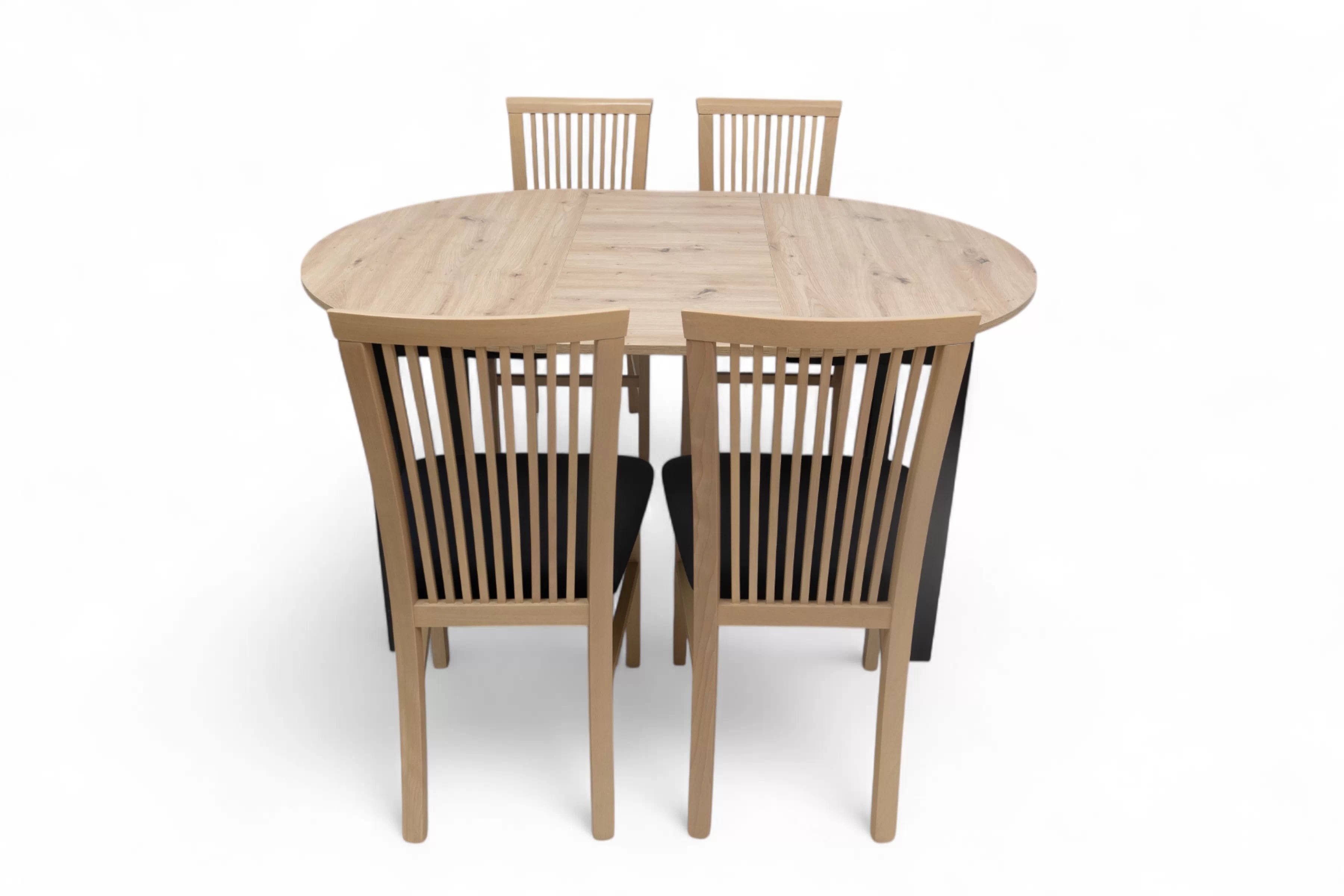 Kulatý rozkládací stůl Neryt 102-142 cm - dub artisan / černá Stůl rozkladany Neryt 102-142x102 cm okragly - dub artisan / černá