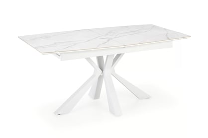 Rozkladací stôl Nolvari 160-200x89 cm - biely mramor