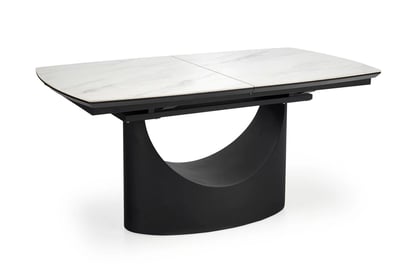 Rozkladací stôl Osman 160-220x90 cm - biely mramor / čierna