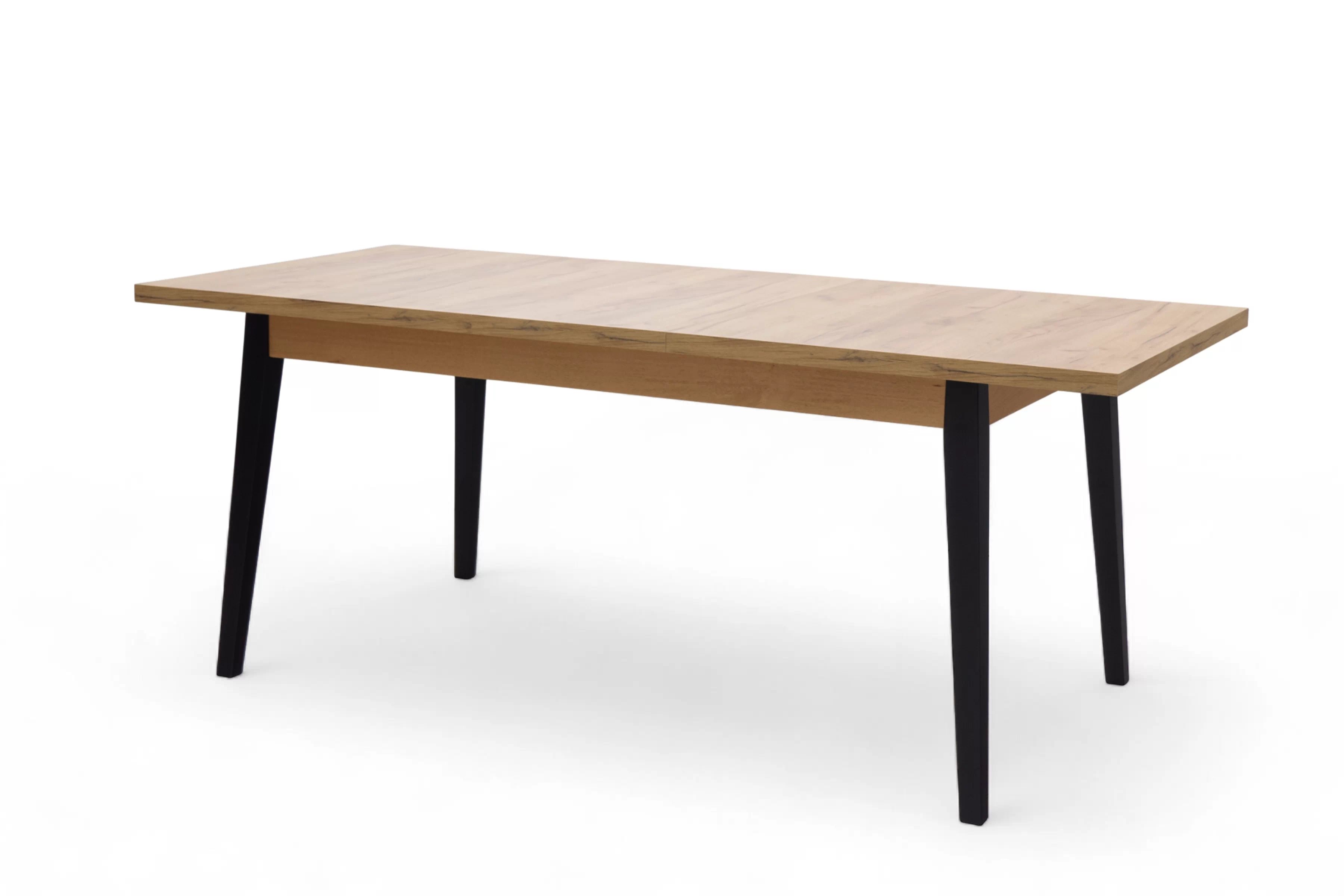 Rozkládací jídelní stůl Paris - 120-160x80 cm - dub craft / černé nohy Stůl rozkladany Paris 120-160x80 cm - dub craft / černé nožičky