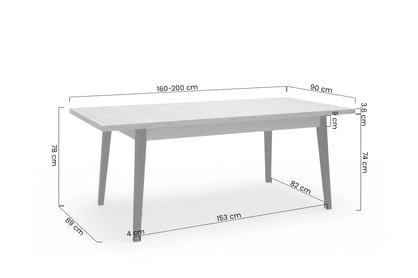 Stůl rozkladany Paris 160-200x90 cm - dub craft / černé nožičky Stůl rozkladany Paris 160-200x90 cm - dub craft / černé nožičky