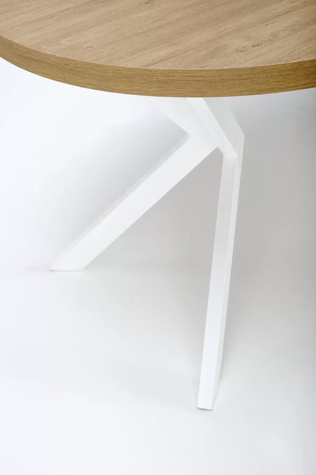 Okrúhly rozkladací stôl Peroni 100-250x100 cm - dub zlatý / biela Stôl rozkladany peroni - Dub zlaté / Biely