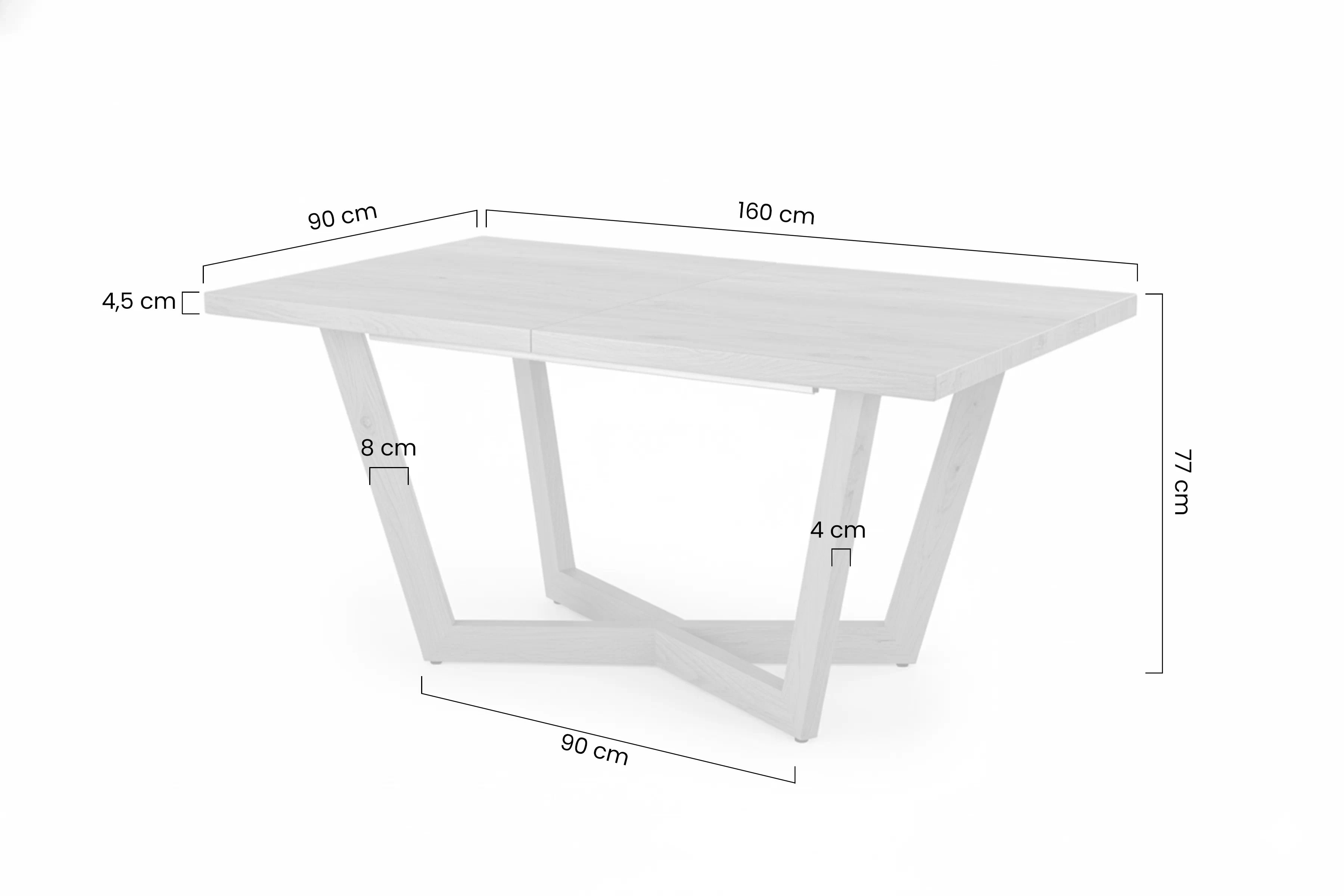 Rozkladací jedálenský stôl Salvio 160-250x90 cm drevený - prírodný dub Stôl rozkladany Salvio 160-250x90 cm Drevené - Dub prírodné