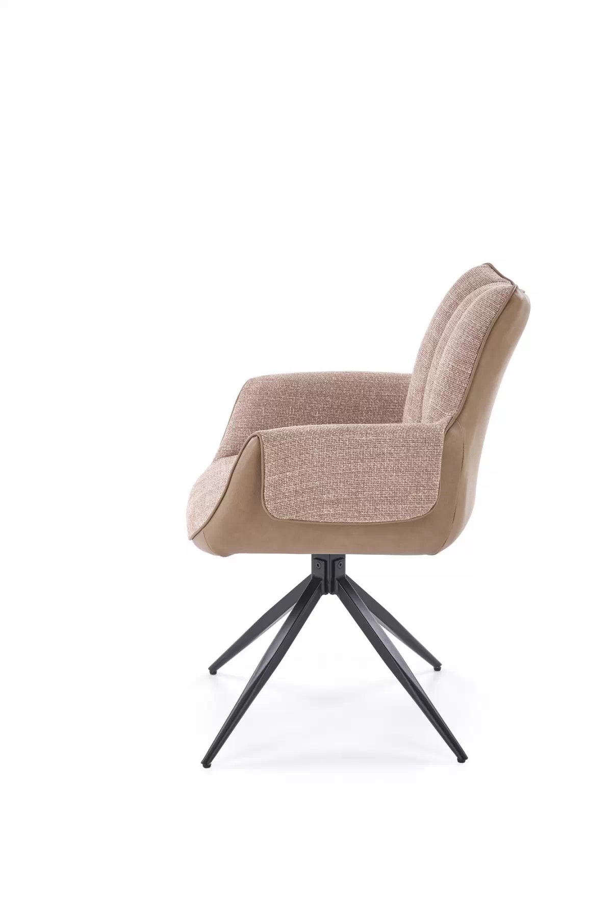 Rozkladací stôl Selvio a 4 stoličky Denaro - čierna / hnedá Stôl rozkladany Selvio z czterema krzeslami tapicerowanymi Denaro - Čierny / Hnedý 