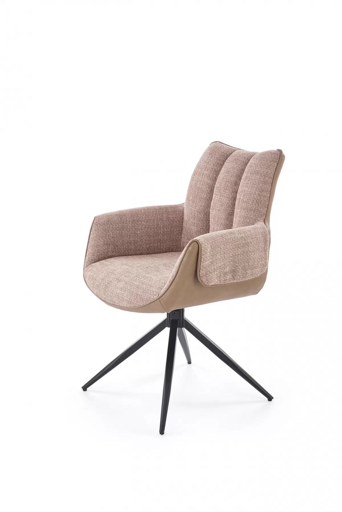 Rozkladací stôl Selvio a 4 stoličky Denaro - čierna / hnedá Stôl rozkladany Selvio z czterema krzeslami tapicerowanymi Denaro - Čierny / Hnedý 