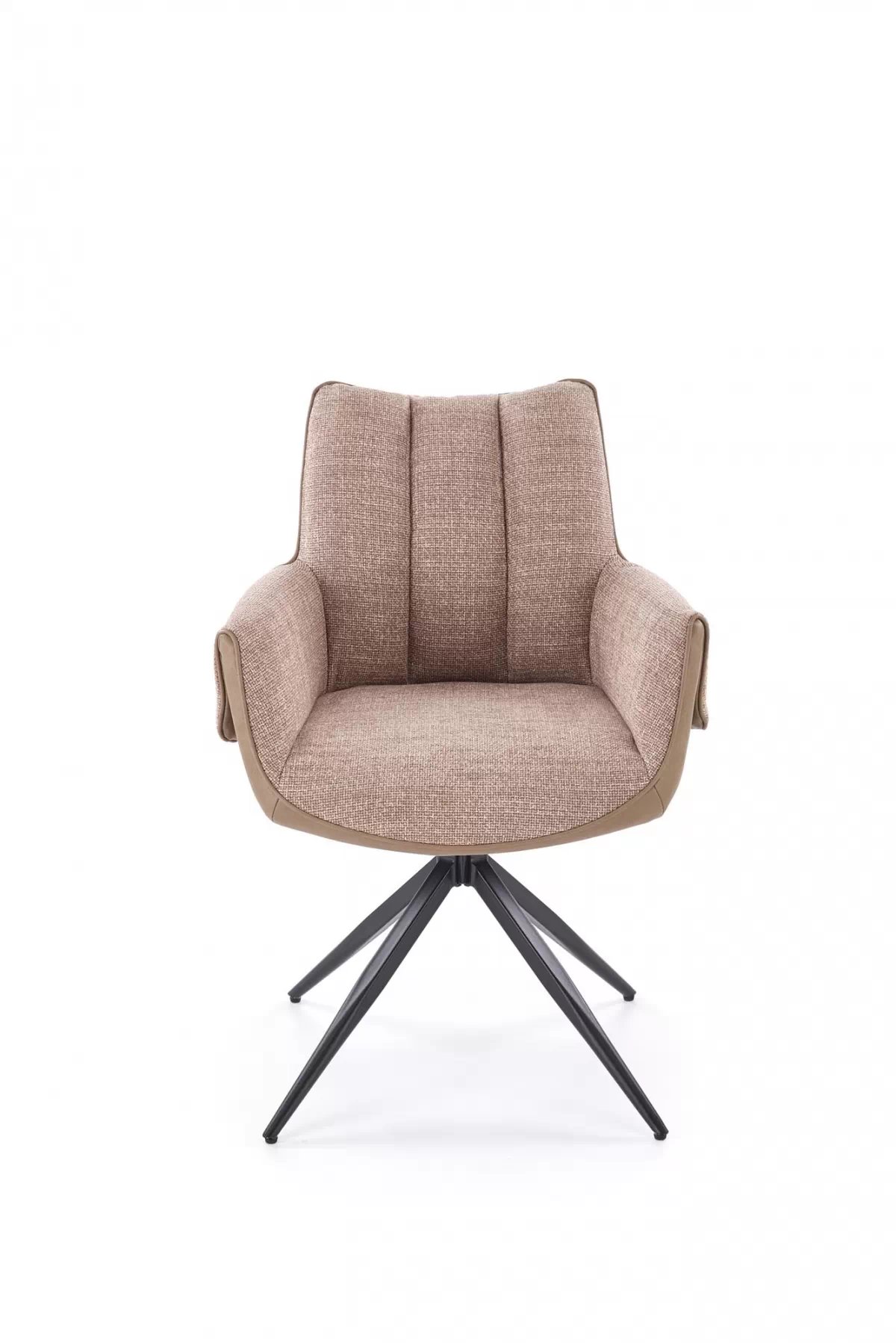 Rozkladací stôl Selvio a 4 stoličky Denaro - čierna / hnedá Stôl rozkladany Selvio z czterema krzeslami tapicerowanymi Denaro - Čierny / Hnedý 