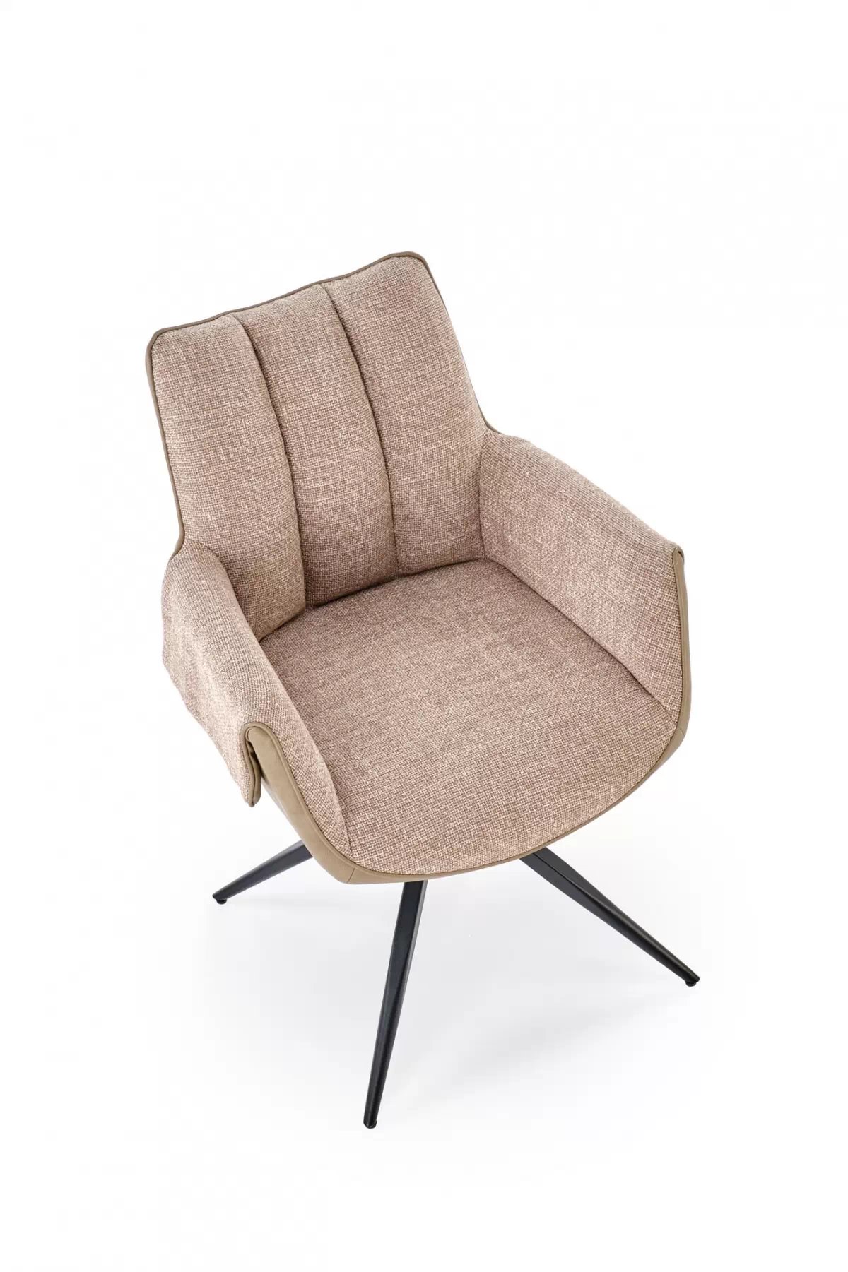 Rozkladací stôl Selvio a 4 stoličky Denaro - čierna / hnedá Stôl rozkladany Selvio z czterema krzeslami tapicerowanymi Denaro - Čierny / Hnedý 