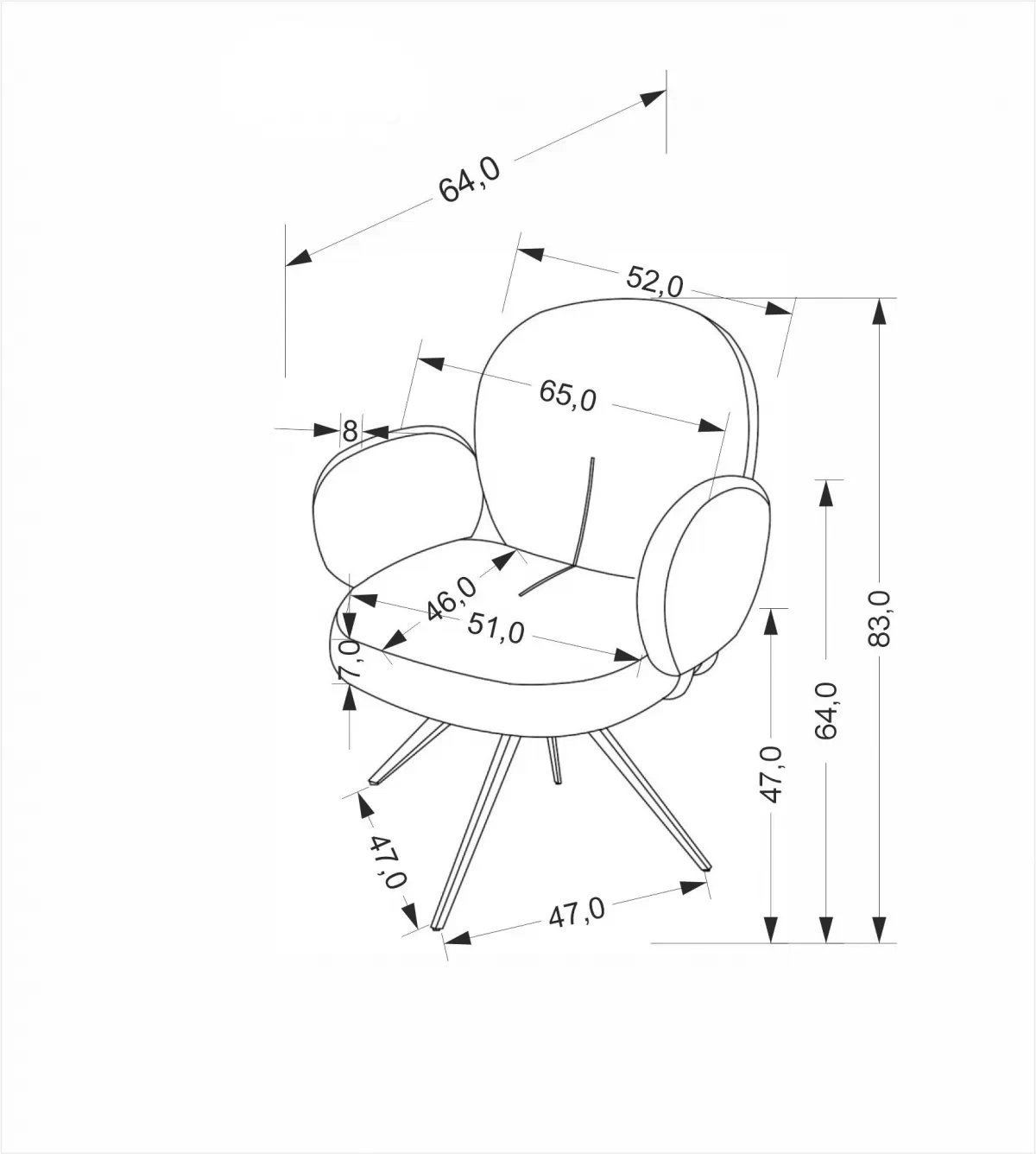 Rozkladací stôl Selvio a 4 stoličky Denaro - čierna / hnedá Stôl rozkladany Selvio z czterema krzeslami tapicerowanymi Denaro - Čierny / Hnedý 