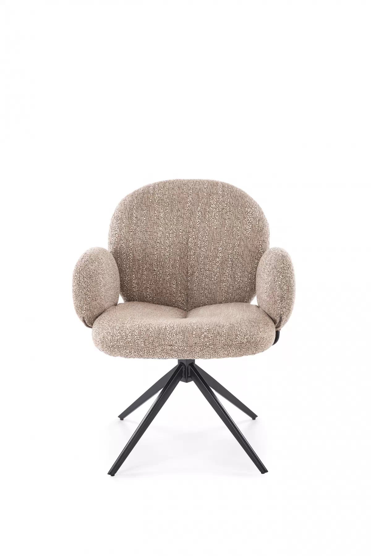 Rozkladací stôl Selvio a 4 stoličky Olton - čierna / tmavobéžová Stôl rozkladany Selvio z czterema krzeslami tapicerowanymi Olton - Čierny / tmavobéžová