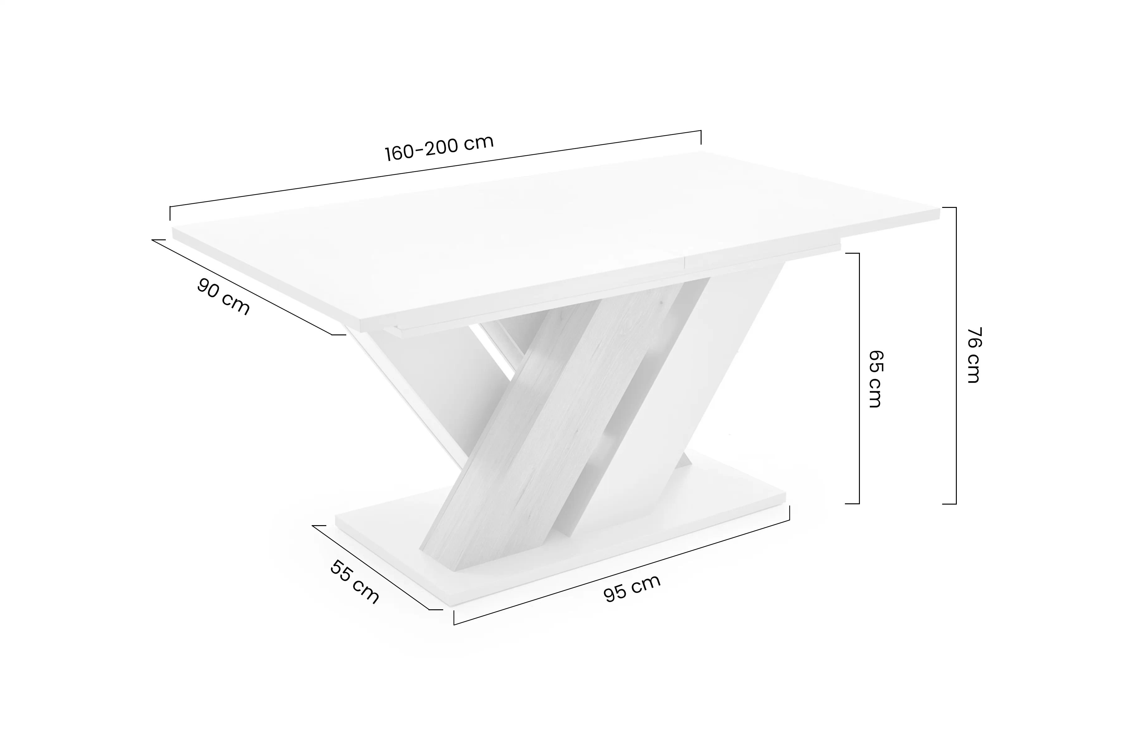 Rozkladací stôl Silvano 160-200x90 cm - kašmír / dub cremona Stôl rozkladany Silvano 160-200x90 cm - kašmír / Dub cremona