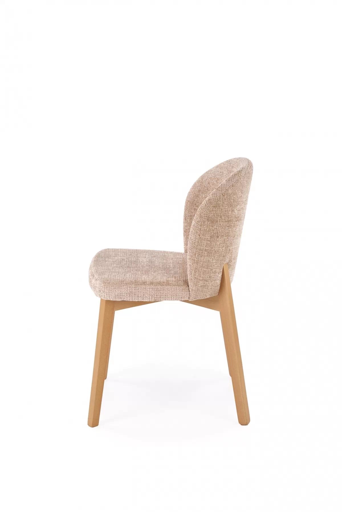 Rozkladací stôl Silvano a 4 stoličky Isario - kašmír / dub cremona / béžová Cremona 14 / prírodný dub Stôl rozkladany Silvano z czterema krzeslami tapicerowanymi Isario - kašmír / Dub cremona / béžový Cremona 14 / Dub prírodné 