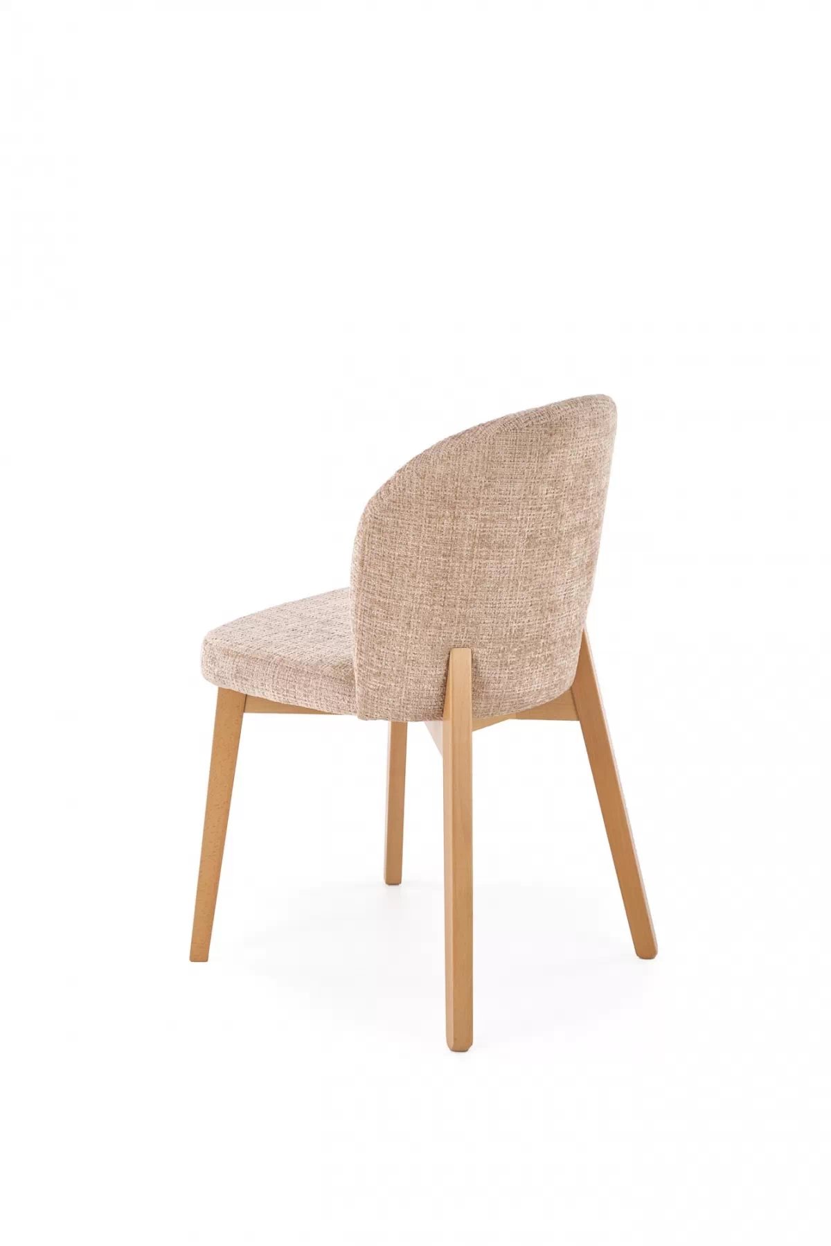 Rozkladací stôl Silvano a 4 stoličky Isario - kašmír / dub cremona / béžová Cremona 14 / prírodný dub Stôl rozkladany Silvano z czterema krzeslami tapicerowanymi Isario - kašmír / Dub cremona / béžový Cremona 14 / Dub prírodné 