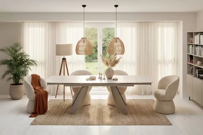 Rozkladací stôl Tavero 180-260x90 cm - travertínový kameň / kašmír Stôl rozkladany Tavero 180-260x90 cm - kamien Travertín / kašmír