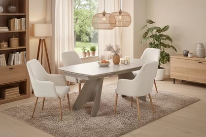 Rozkladací stôl Tavero 180-260x90 cm - travertínový kameň / kašmír Stôl rozkladany Tavero 180-260x90 cm - kamien Travertín / kašmír