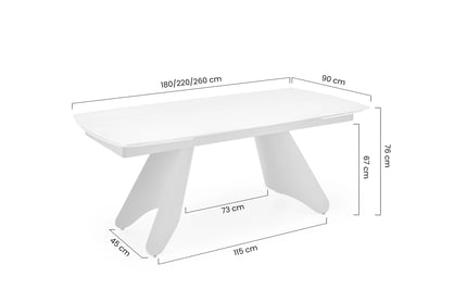 Rozkladací stôl Tavero 180-260x90 cm - travertínový kameň / kašmír Stôl rozkladany Tavero 180-260x90 cm - kamien Travertín / kašmír