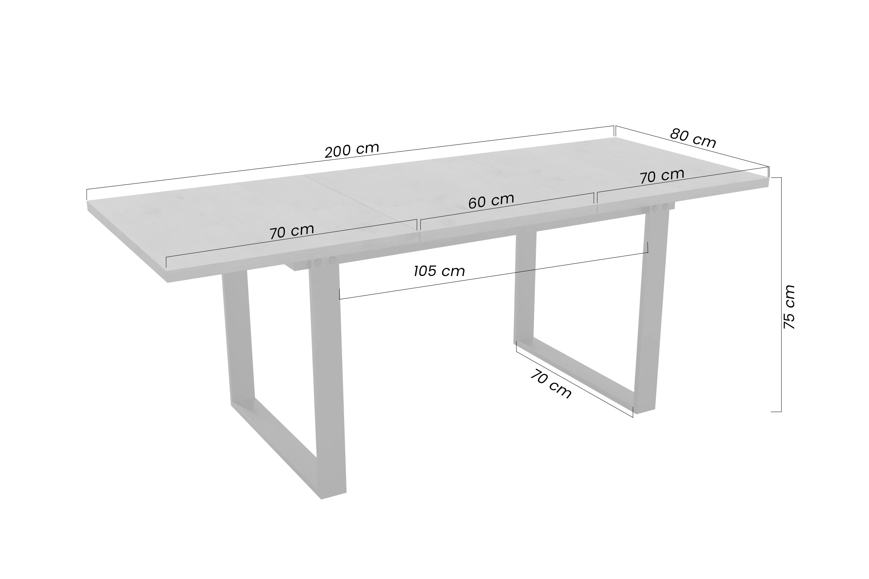 Rozkladací stôl Temir 140-200x80 cm - arktická biela Stôl rozkladany Temir 140/200x80 do jedálne - Biela arktyczna