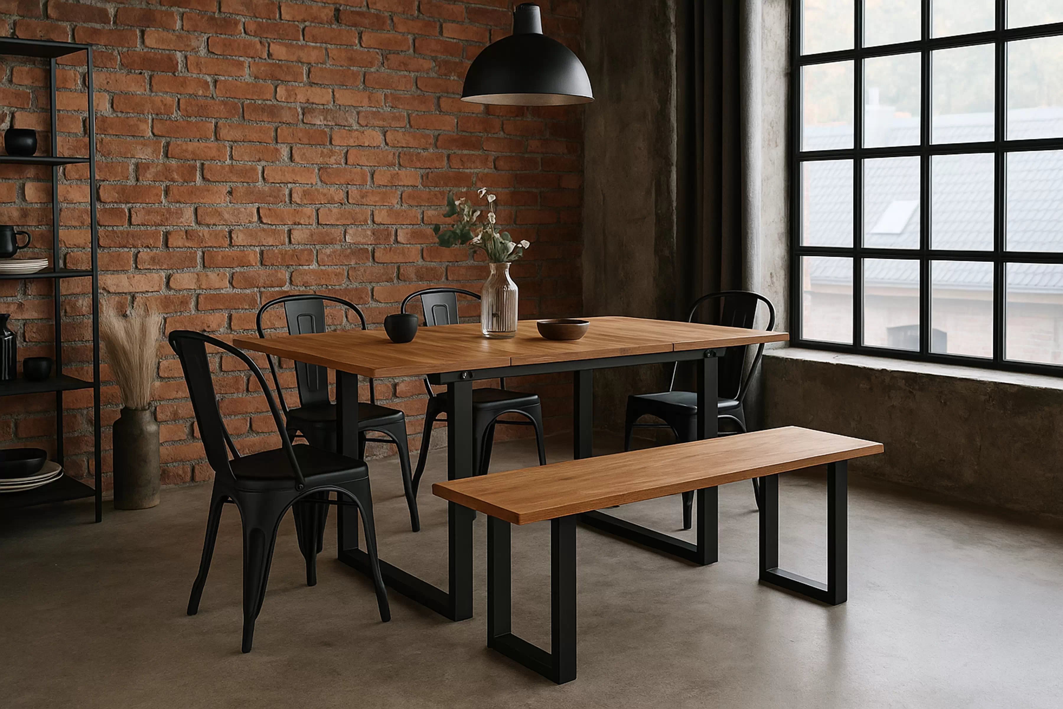 Rozkládací jídelní stůl Temir 140–200x80 cm - dub wotan Stůl rozkladany Temir 140/200x80 pro jídelny - dub wotan