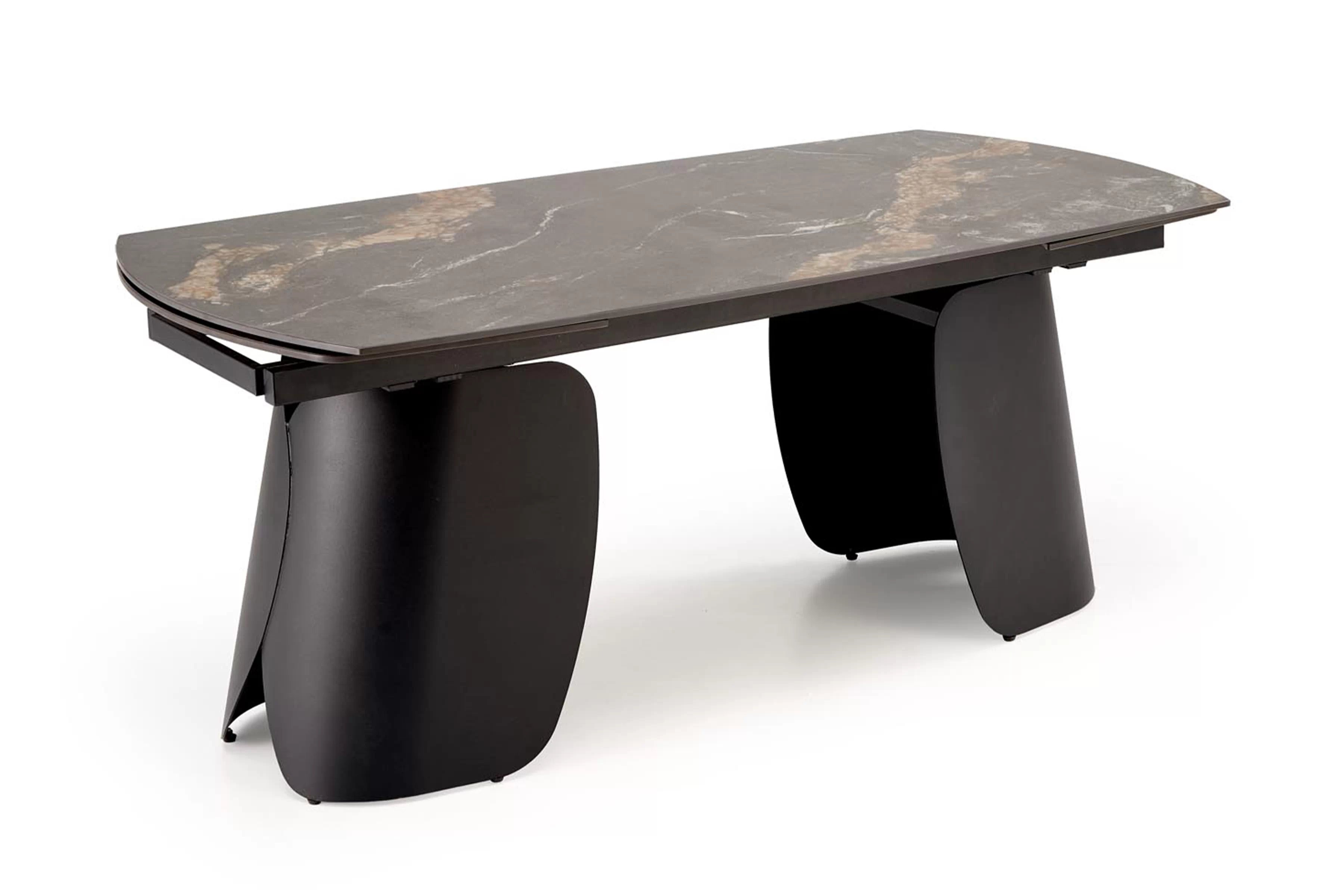 Rozkladací jedálenský stôl Tenebra 180-260x90 cm - čierny mramor / čierna Stôl rozkladany Tenebra 180-260x90 cm - Čierny mramor / Čierny