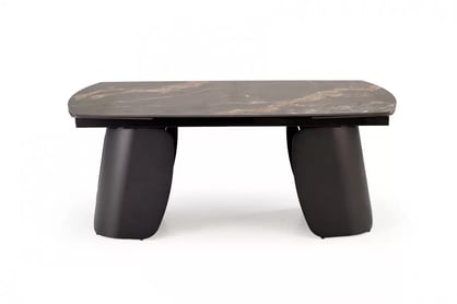 Rozkladací stôl Tenebra 180-260x90 cm - čierny mramor / čierna Stôl rozkladany Tenebra 180-260x90 cm - Čierny mramor / Čierny
