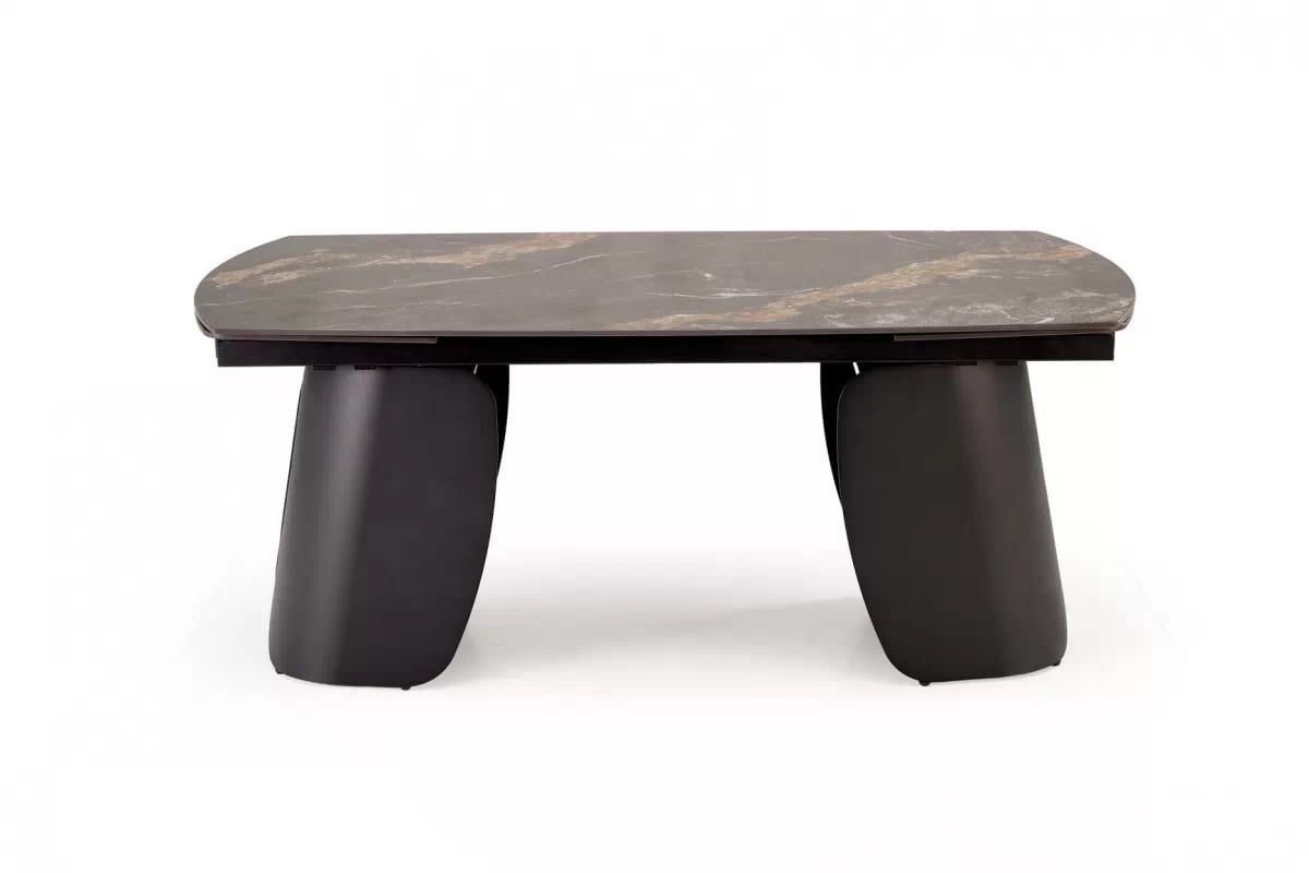 Rozkladací stôl Tenebra 180-260x90 cm - čierny mramor / čierna Stôl rozkladany Tenebra 180-260x90 cm - Čierny mramor / Čierny