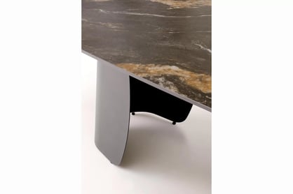 Rozkladací stôl Tenebra 180-260x90 cm - čierny mramor / čierna Stôl rozkladany Tenebra 180-260x90 cm - Čierny mramor / Čierny