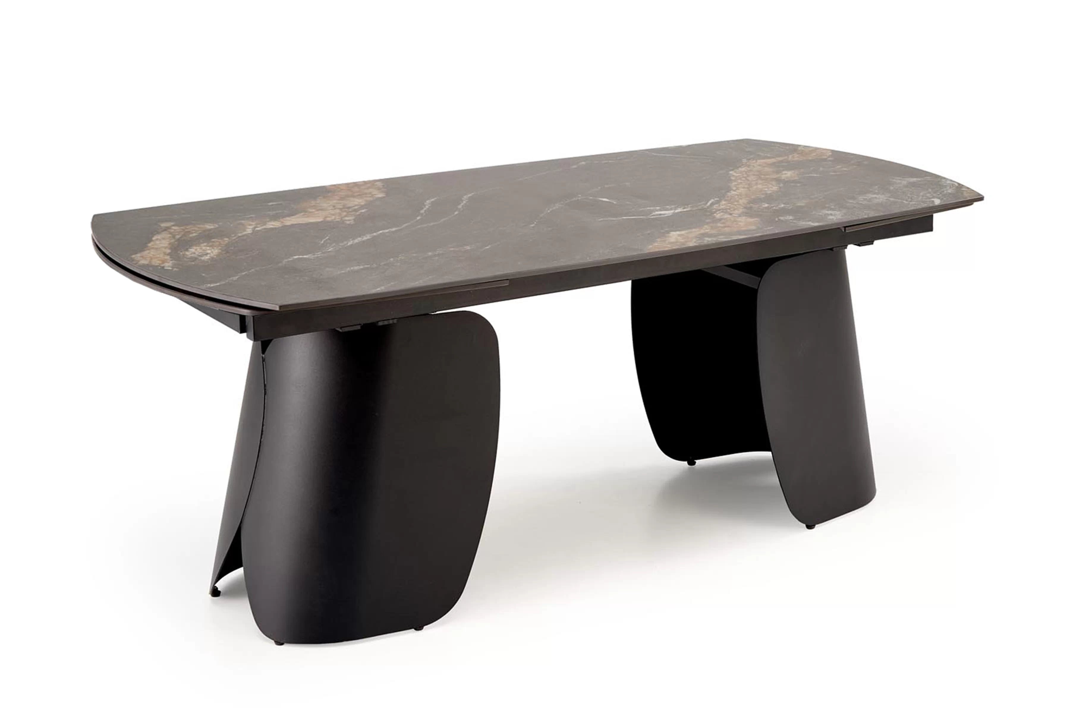 Rozkladací stôl Tenebra 180-260x90 cm - čierny mramor / čierna Stôl rozkladany Tenebra 180-260x90 cm - Čierny mramor / Čierny