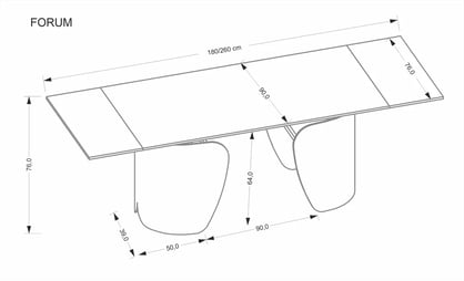 Rozkladací stôl Tenebra 180-260x90 cm - čierny mramor / čierna Stôl rozkladany tenebra 180-260x90 cm - Čierny mramor / Čierny