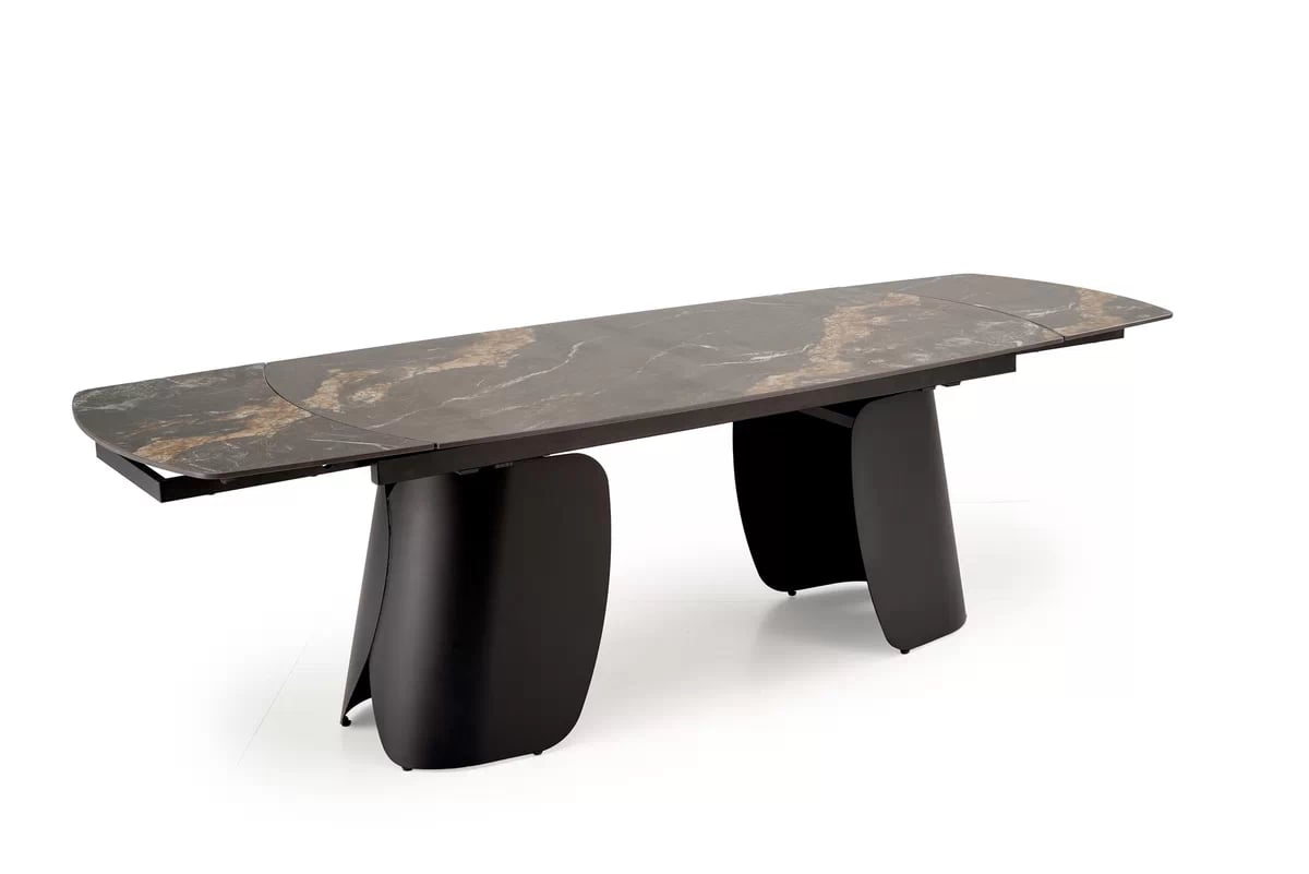 Rozkladací stôl Tenebra 180-260x90 cm - čierny mramor / čierna Stôl rozkladany tenebra 180-260x90 cm - Čierny mramor / Čierny