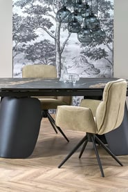 Rozkladací stôl Tenebra 180-260x90 cm - čierny mramor / čierna Stôl rozkladany tenebra 180-260x90 cm - Čierny mramor / Čierny