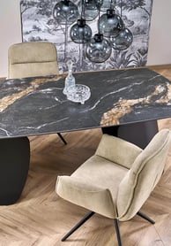 Rozkladací stôl Tenebra 180-260x90 cm - čierny mramor / čierna Stôl rozkladany tenebra 180-260x90 cm - Čierny mramor / Čierny