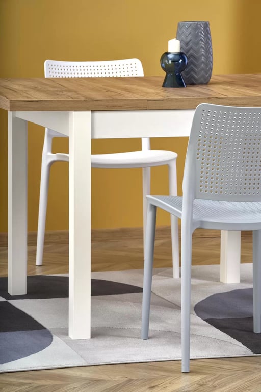 Masă extensibil Nawio Pătrat 90-125x90 cm - stejar craft / białe picioare stůl pliere tiago Čtverec 90-125/90 - Dub craft / Alb