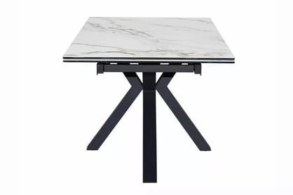 Rozkladací stôl Vamori 160-240x90 cm keramický - biely mramor / čierny Stôl rozkladany Vamori 160-240x90 cm ceramiczny - Biely mramor / Čierny