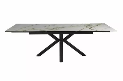 Rozkladací stôl Vamori 160-240x90 cm keramický - biely mramor / čierny Stôl rozkladany Vamori 160-240x90 cm ceramiczny - Biely mramor / Čierny