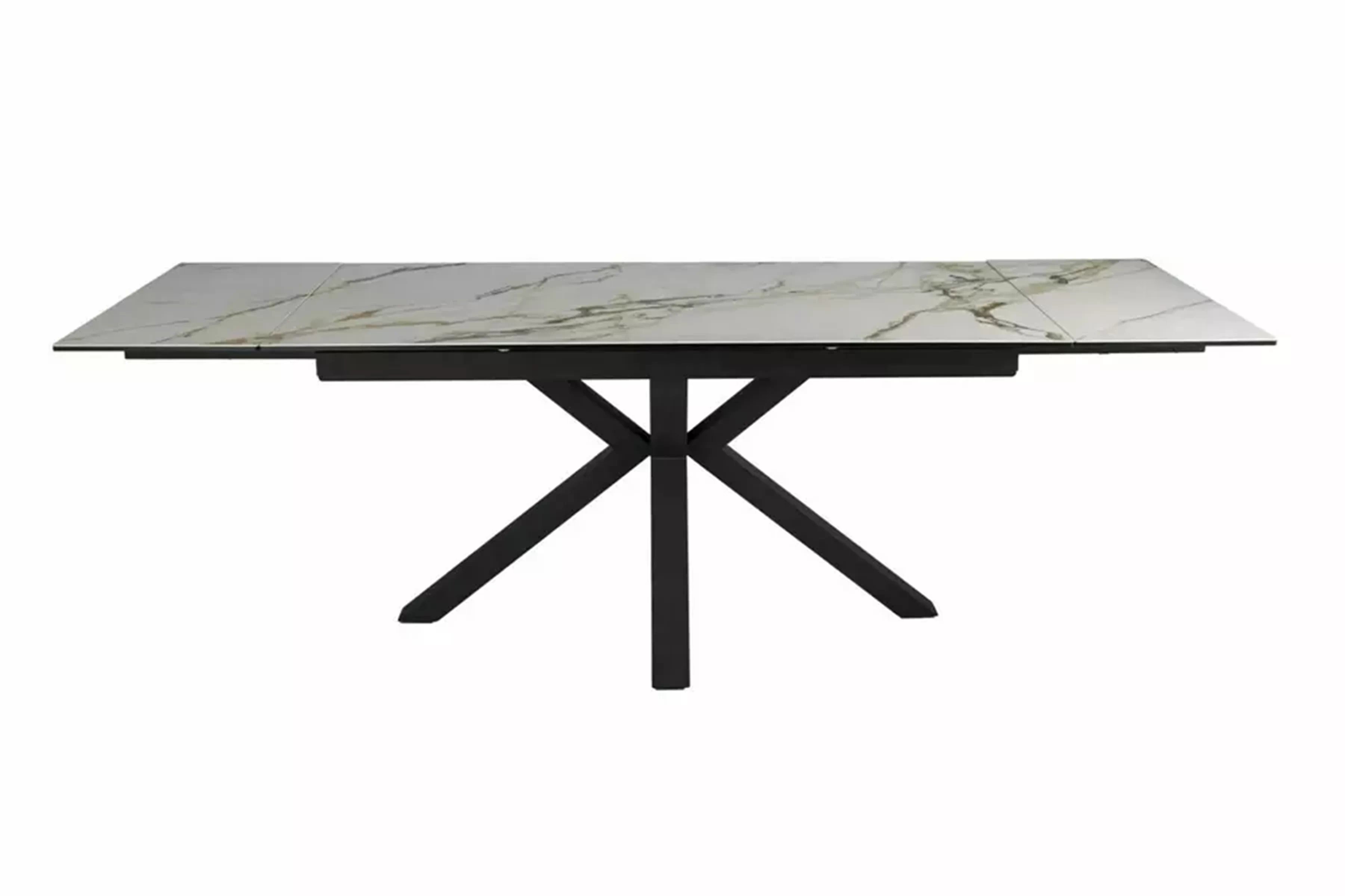 Rozkladací stôl Vamori 160-240x90 cm keramický - biely mramor / čierny Stôl rozkladany Vamori 160-240x90 cm ceramiczny - Biely mramor / Čierny