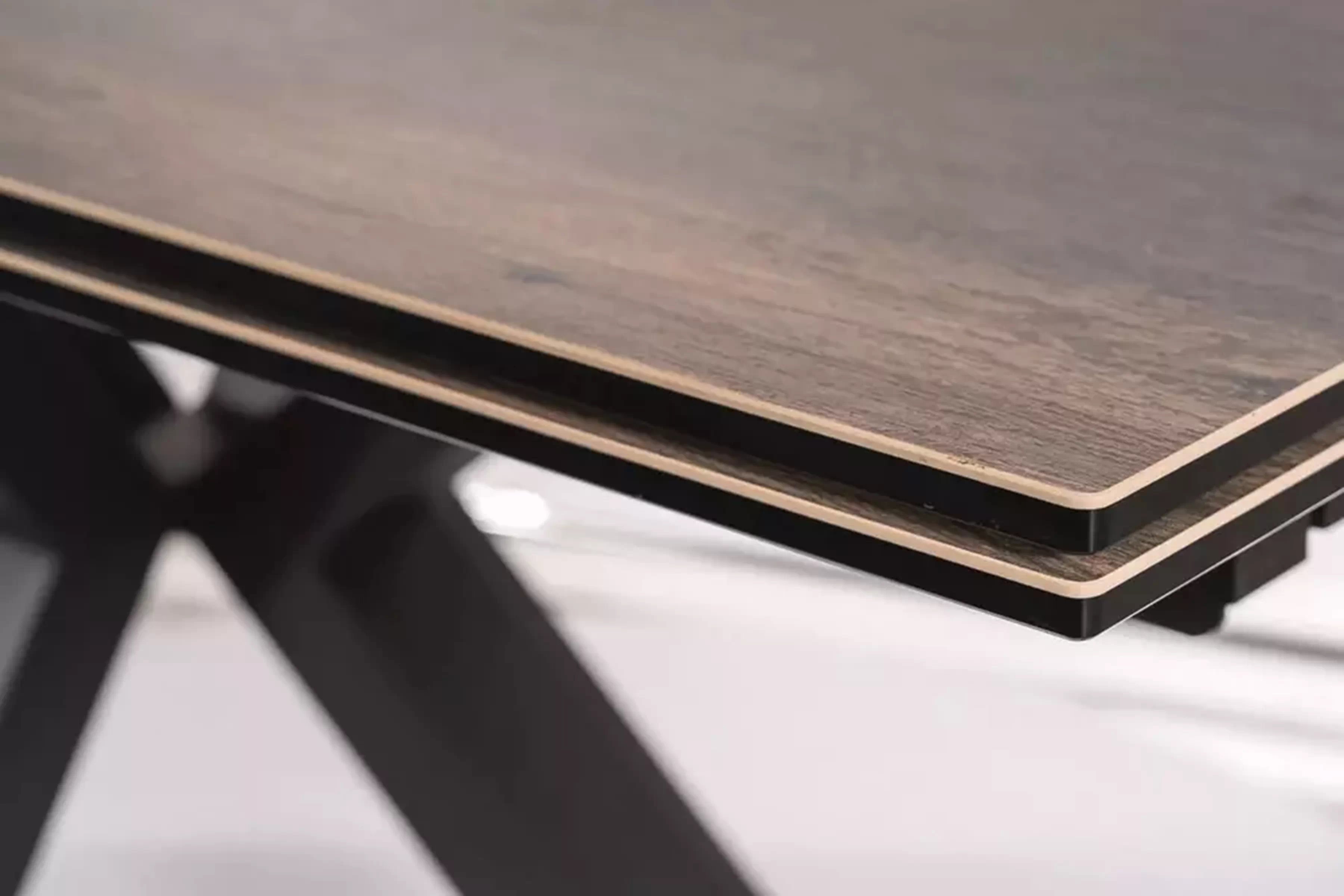 Rozkladací stôl Vamori 160-240x90 cm keramický - tmavý orech / čierny Stôl rozkladany Vamori 160-240x90 cm ceramiczny - Tmavý orech / čierny