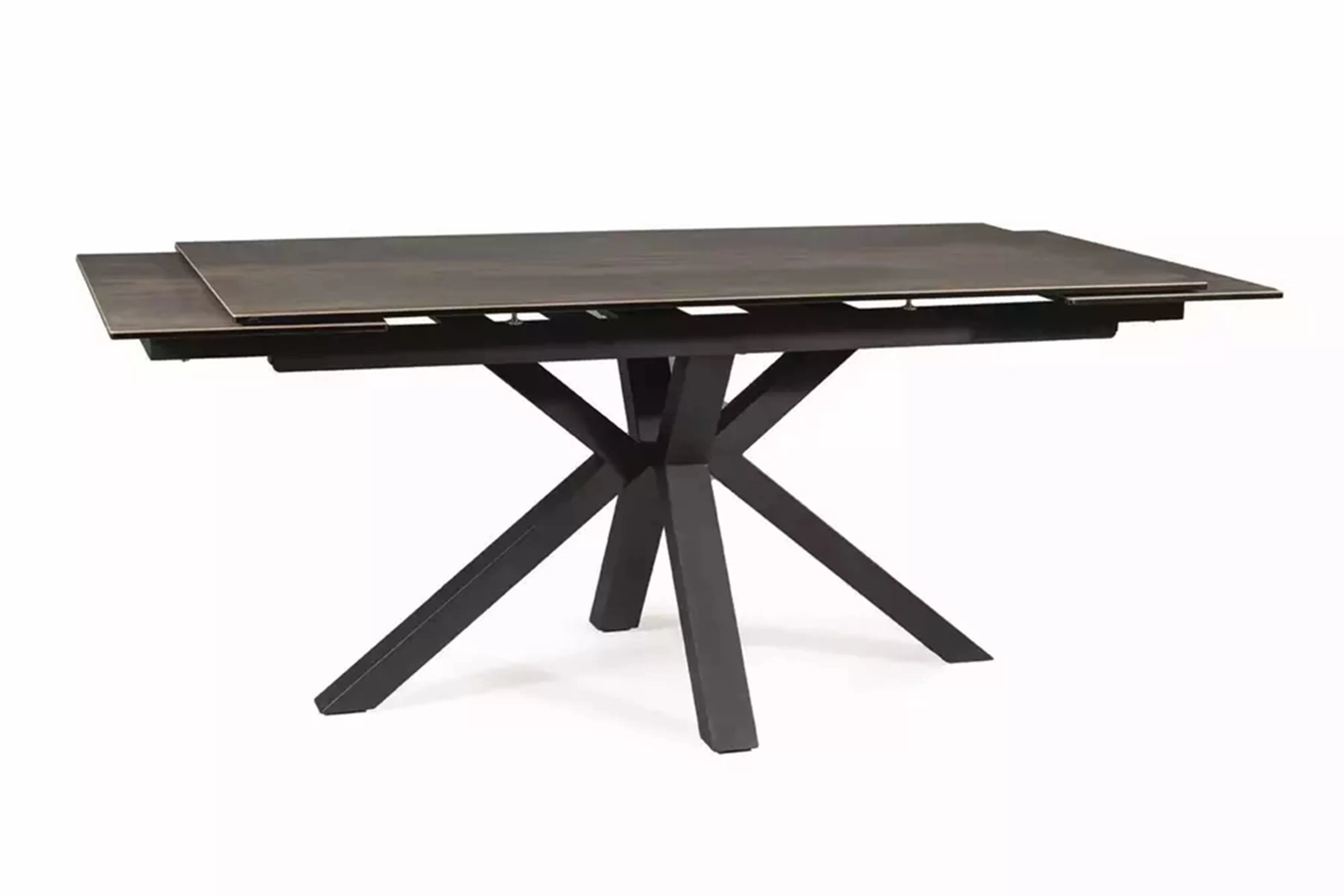 Rozkladací stôl Vamori 160-240x90 cm keramický - tmavý orech / čierny Stôl rozkladany Vamori 160-240x90 cm ceramiczny - Tmavý orech / čierny