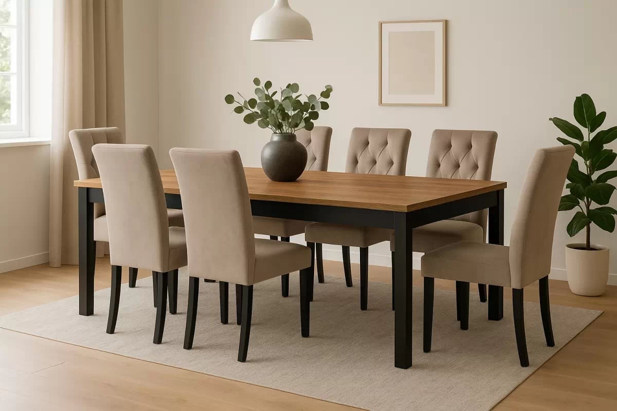 Rozkladací jedálenský stôl Werona 120-160x80 cm - dub praveký / čierna Stôl rozkladany Werona 120-160x80 cm - Dub pradawny / čierny nožičky