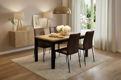 Rozkladací jedálenský stôl Werona 120-160x80 cm - dub praveký / čierna Stôl rozkladany Werona 120-160x80 cm - Dub pradawny / čierny nožičky