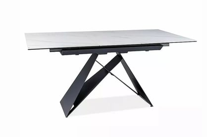 Rozkládací stůl Westin 120-160x80 cm - bílý mramor / černá Stůl rozkladany Westin 120-160x80 cm - bílá mramor / černá