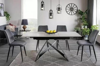 Rozkládací stůl Westin 120-160x80 cm - bílý mramor / černá Stůl rozkladany Westin 120-160x80 cm - bílá mramor / černá