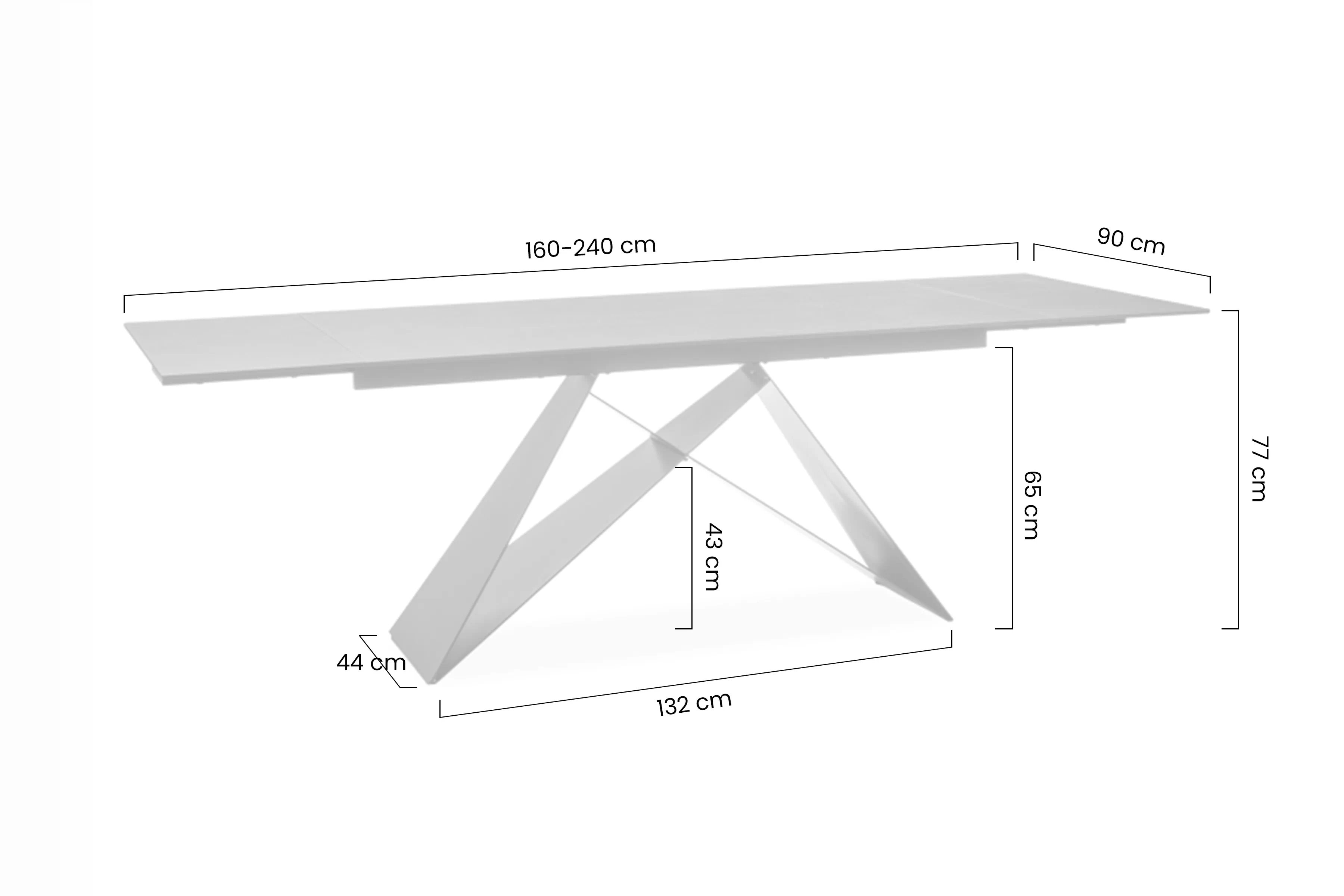 Rozkladací stôl Westin 160-240x90 - biely mramor / čierny mat Stôl rozkladany Westin 160-240x90 - bial mramor / Čierny mat