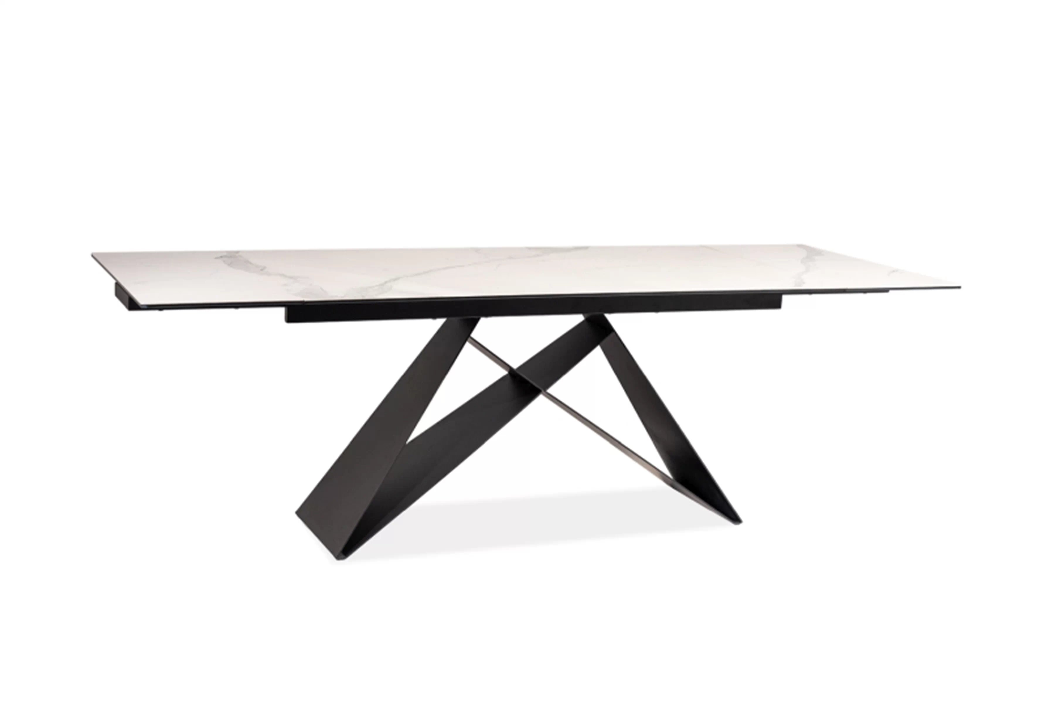 Rozkladací stôl Westin 160-240x90 - biely mramor / čierny mat Stôl rozkladany Westin 160-240x90 - bial mramor / Čierny mat