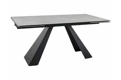 Rozkladací stôl Zanivo 160-240x90 cm keramický - krémový mramor / čierny