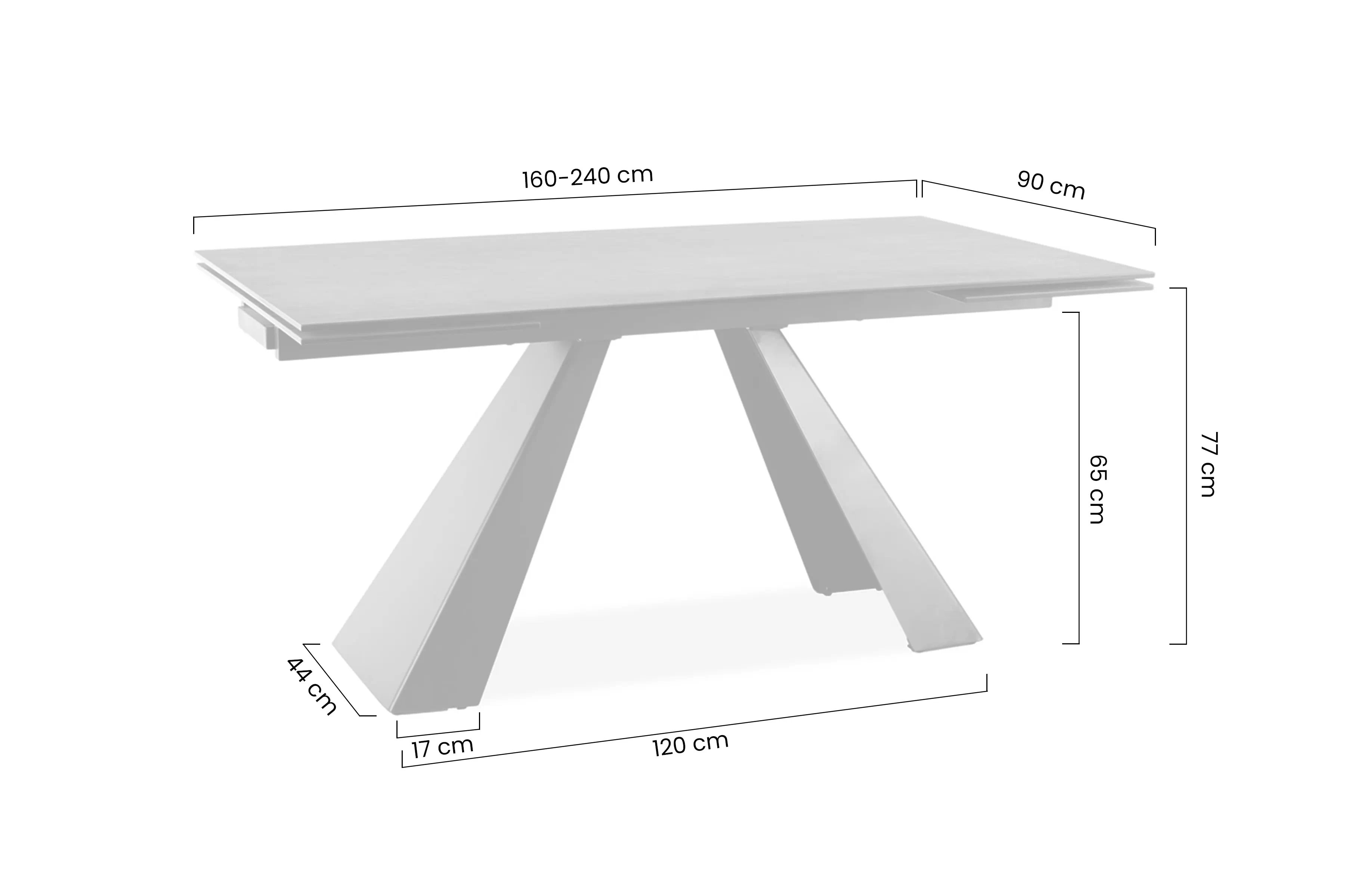 Rozkladací stôl Zanivo 160-240x90 cm keramický - krémový mramor / čierny Stôl rozkladany Zanivo 160-240x90 cm ceramiczny - Krém mramor / Čierny