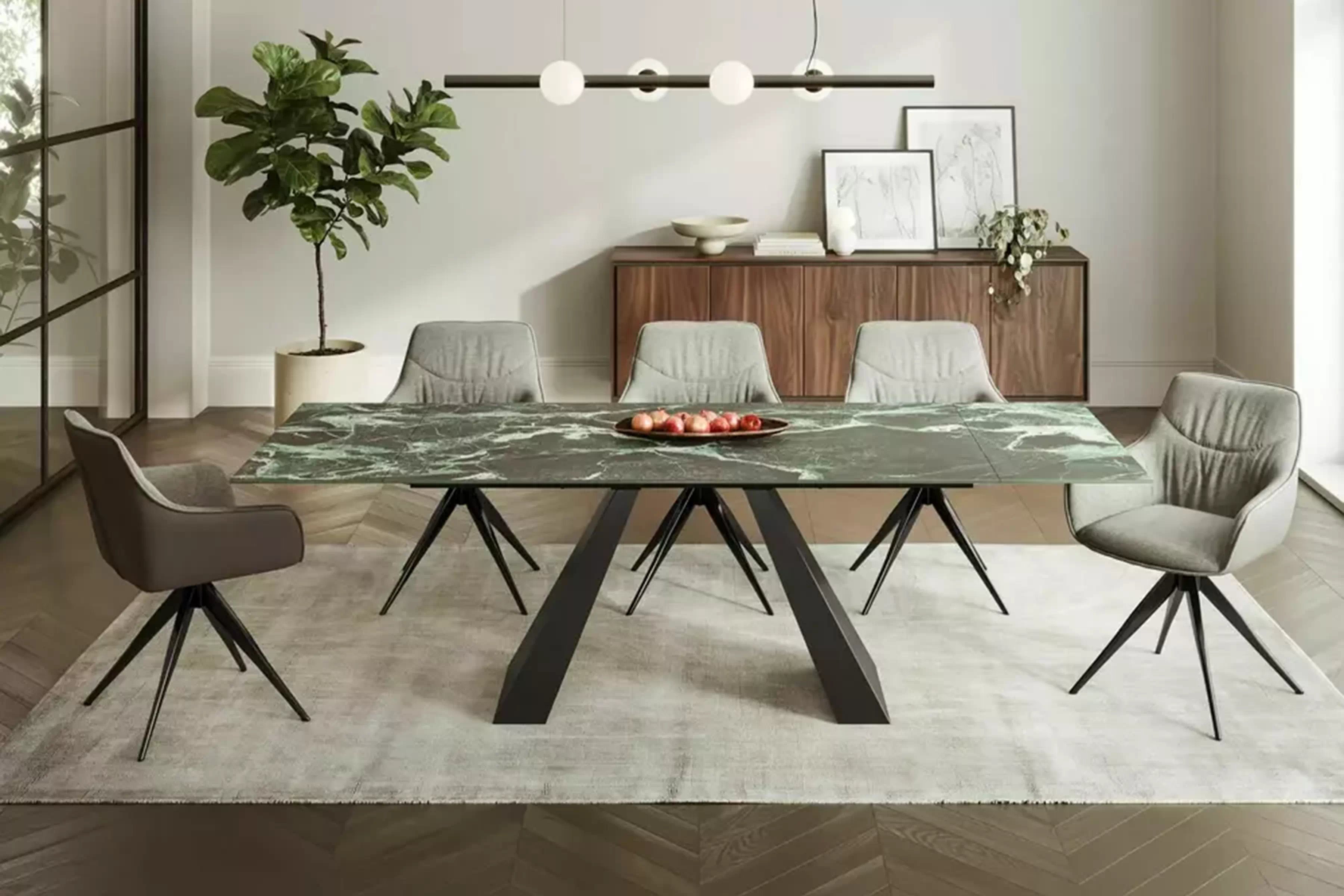 Rozkladací stôl Zanivo 160-240x90 cm keramický - morský mramor / čierny Stôl rozkladany Zanivo 160-240x90 cm ceramiczny - Morský mramor / Čierny