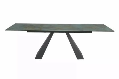 Rozkladací stôl Zanivo 160-240x90 cm keramický - tyrkysový mramor / čierny Stôl rozkladany Zanivo 160-240x90 cm ceramiczny - Tyrkysová mramor / Čierny