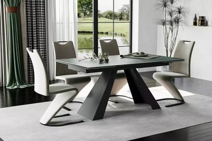 Rozkladací stôl Zanivo 160-240x90 cm keramický - tyrkysový mramor / čierny Stôl rozkladany Zanivo 160-240x90 cm ceramiczny - Tyrkysová mramor / Čierny