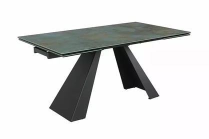 Rozkladací stôl Zanivo 160-240x90 cm keramický - tyrkysový mramor / čierny