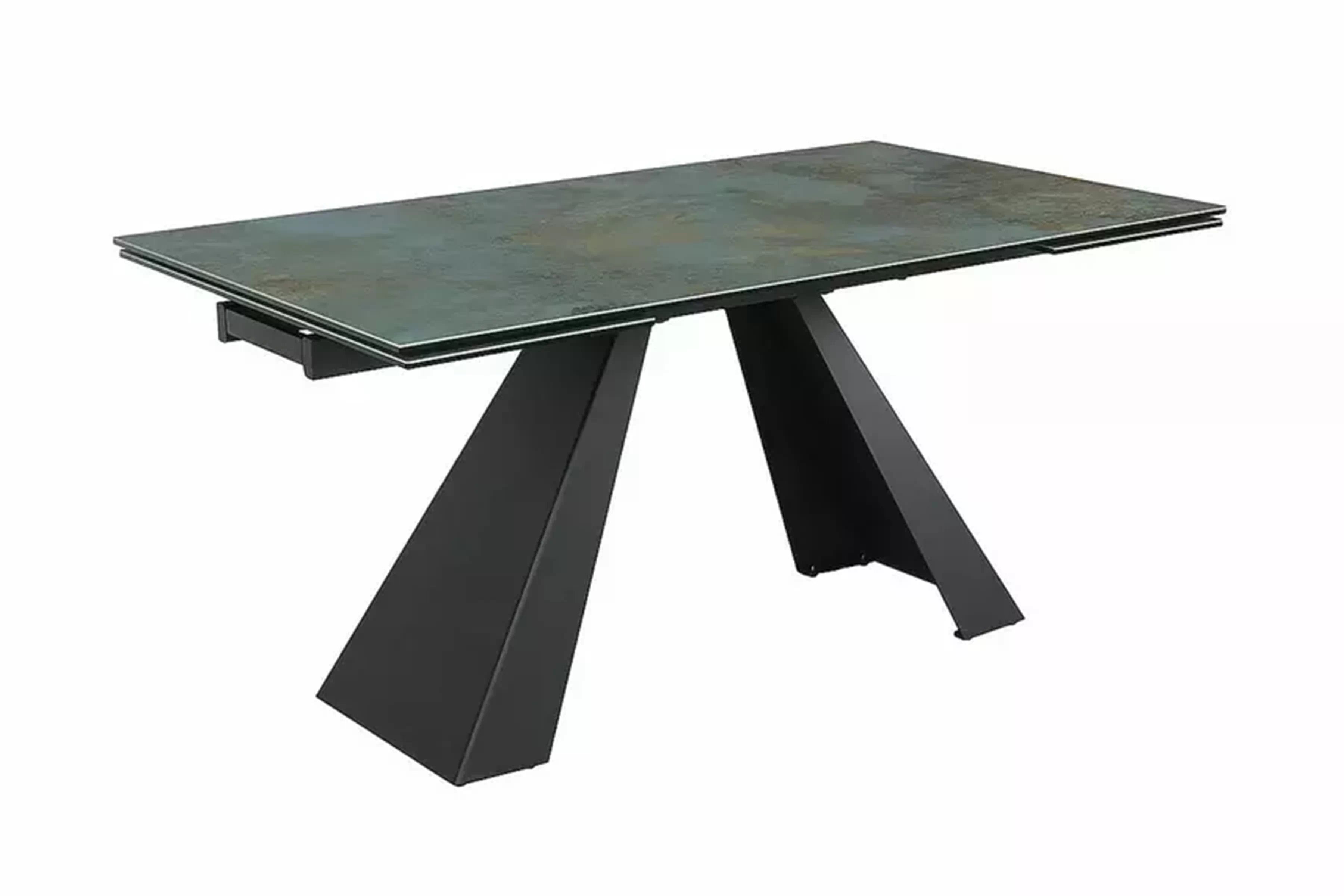 Rozkladací stôl Zanivo 160-240x90 cm keramický - tyrkysový mramor / čierny Stôl rozkladany Zanivo 160-240x90 cm ceramiczny - Tyrkysová mramor / Čierny